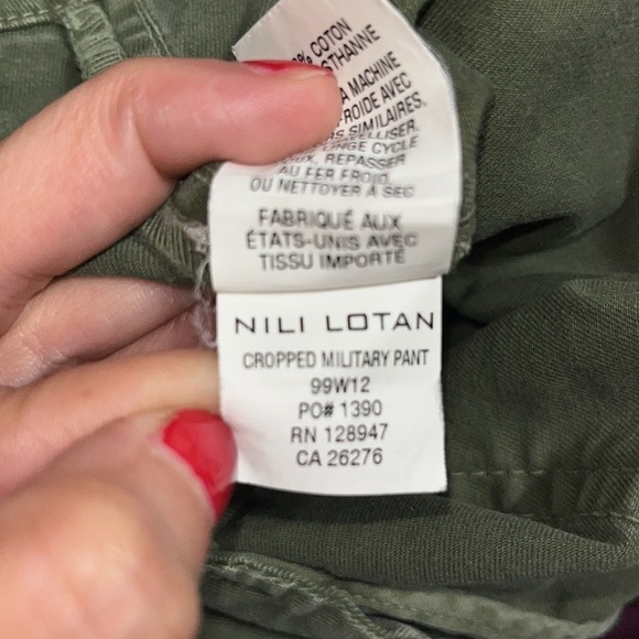 Nili Lotan Military Cropped Pants Camo Green 10 - Picture 11 of 11